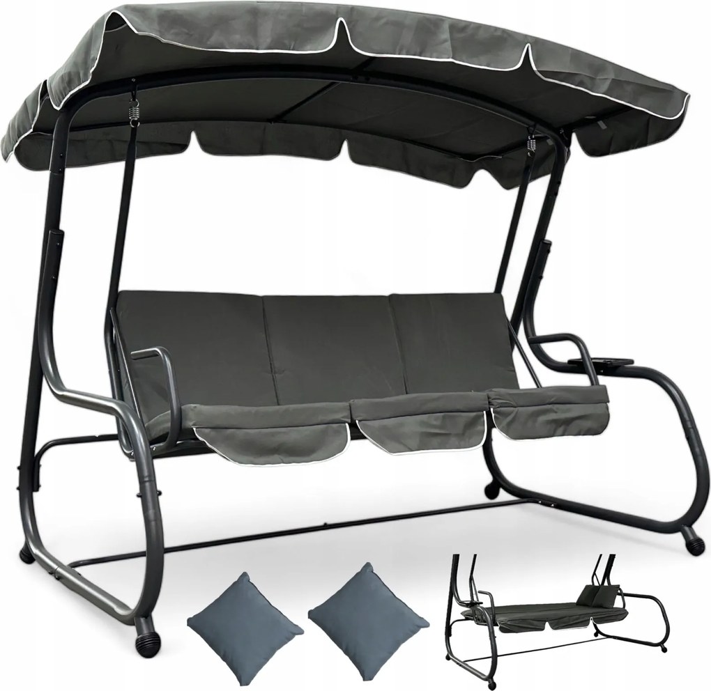 Bujana huśtawka do ogrodu wolnostojąca Nepal MAS-4026 szary