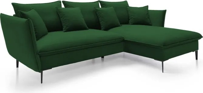 Narożnik GLOSS Prawostronny z funkcją spania, zestaw z poduszkami wolnostojący tkanina RIVIERA 41 Platynowy WERSAL