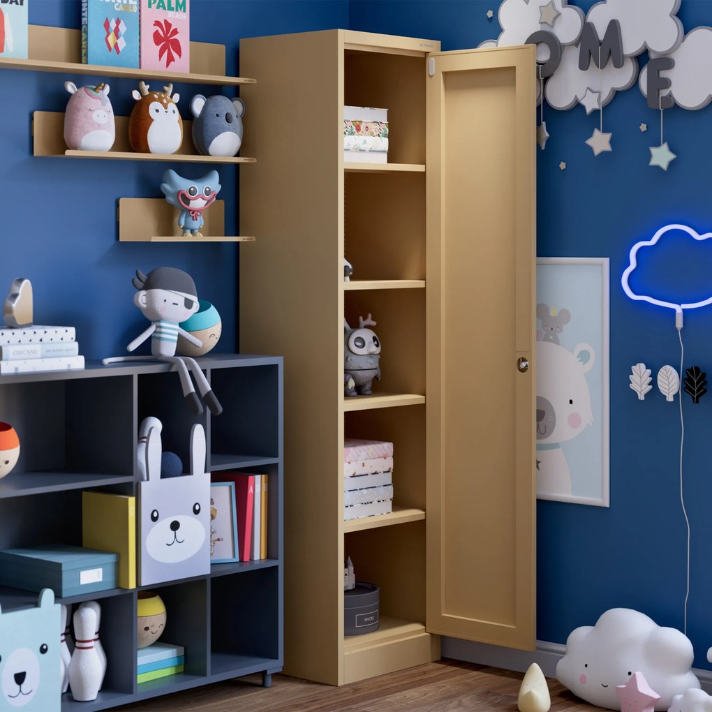 Szafka biurowa na dokumenty ALEX, 450 x 1850 x 400 mm, Fresh Style: beżowa