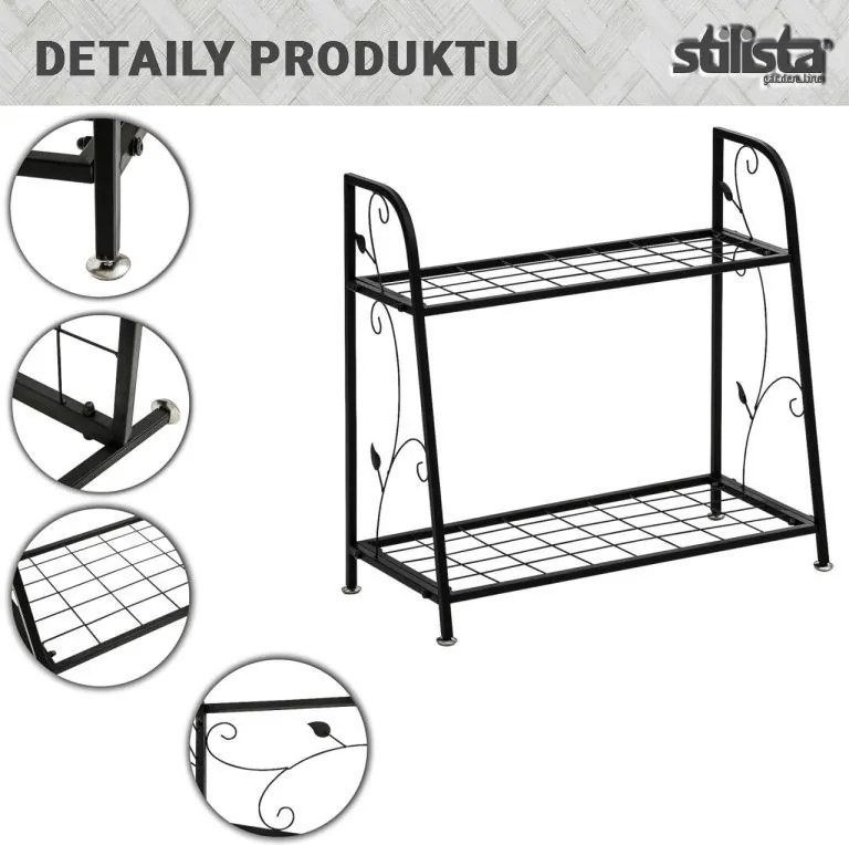 STILISTA stojak na rośliny, 61,5 x 61,5 x 29 cm, stal