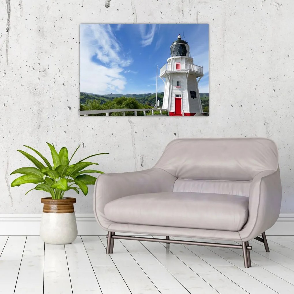 Obraz latarni morskiej Akaroa w Nowej Zelandii (70x50 cm)