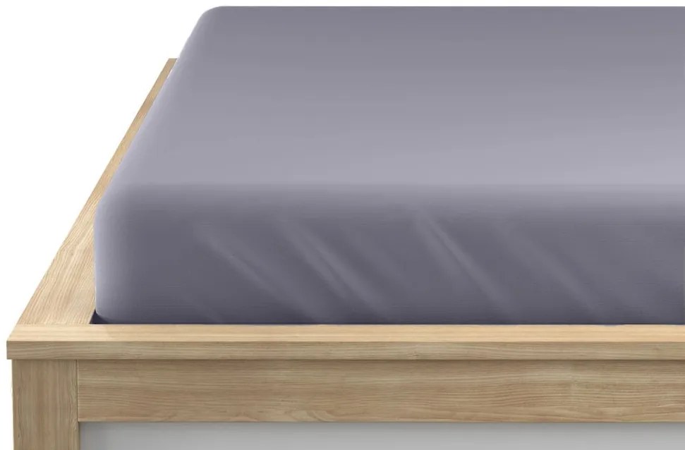 PrzytulneMieszkanie.pl Prześcieradło dżersejowe niebiesko-szare 180 x 200 cm