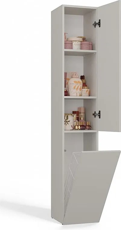 Meble łazienkowe z koszem na bieliznę: Kaszmir, 174 x 31 x 30cm