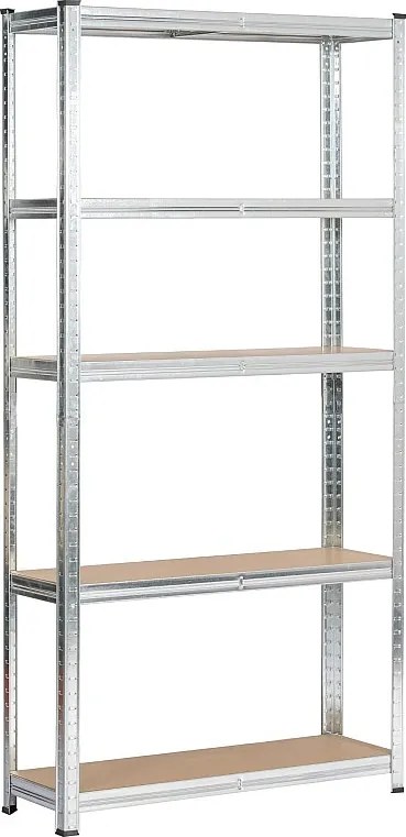 REGAŁ METALOWY 90x30x180 SREBRNY