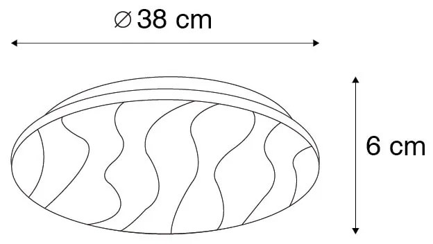 Lampa sufitowa biała 38 cm z wbudowanym LED z pilotem - Damla