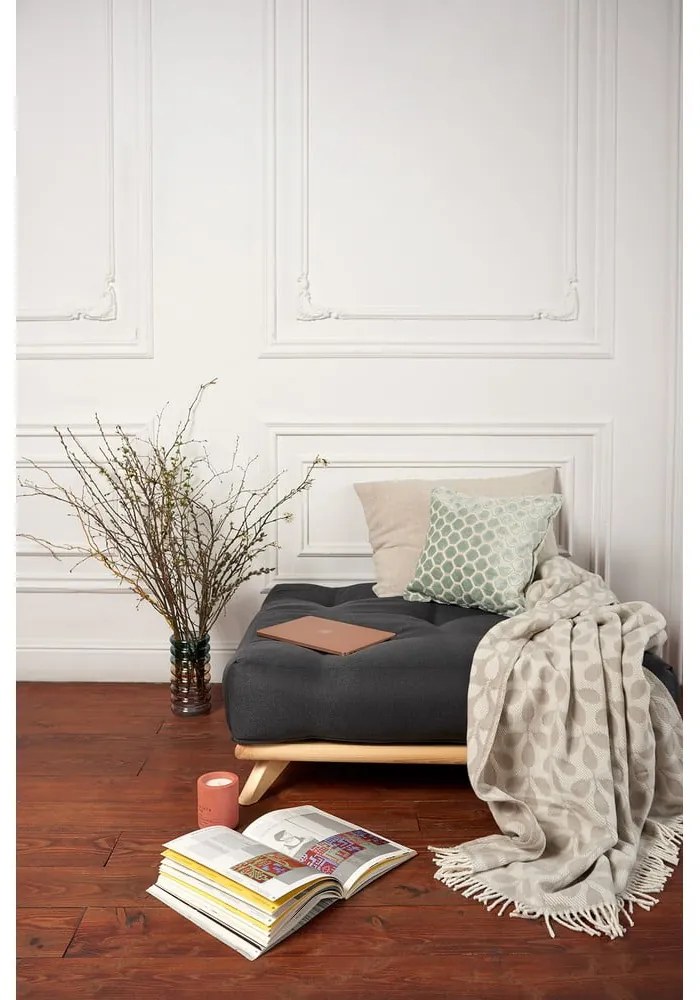 Podnóżek z szarym obiciem Karup Design Senza Natural/Grey