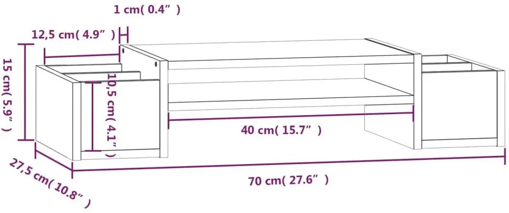 Klasyczna podstawka pod monitor miodowy brąz W0-F90