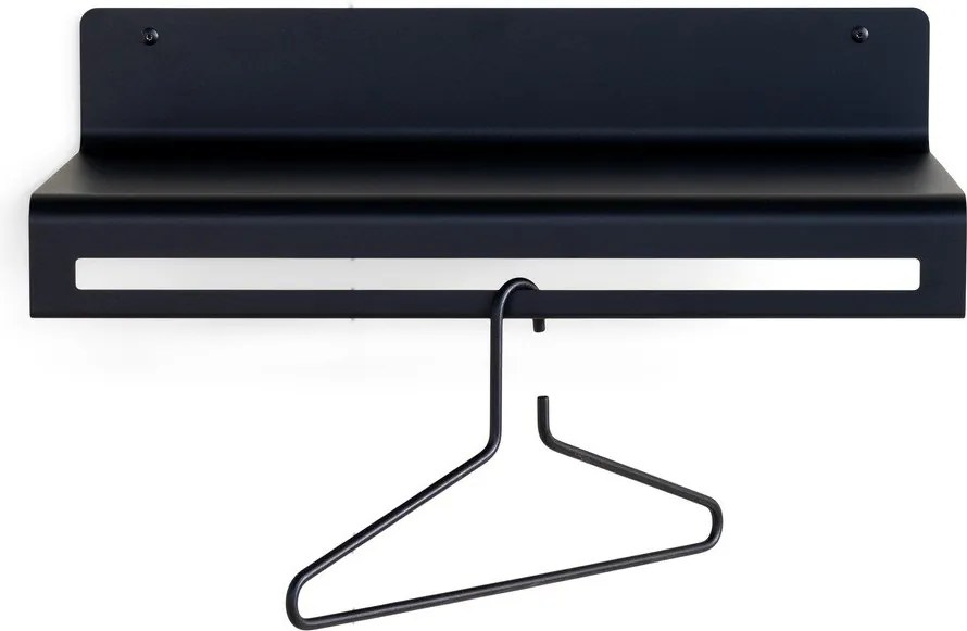 Czarny metalowy wieszak ścienny z półką 60 cm Sway – Spinder Design