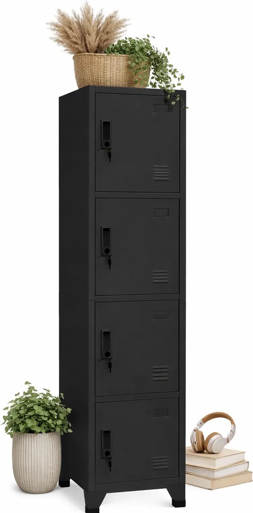 Czarny regał zamykany na dokumenty K2-E33