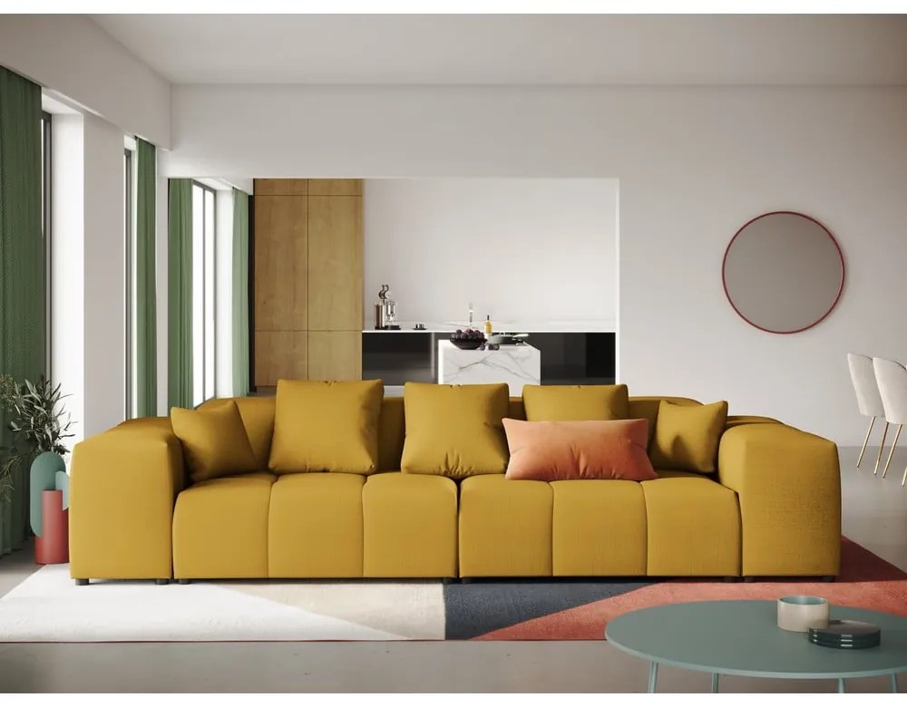 Żółta sofa 320 cm Rome – Cosmopolitan Design