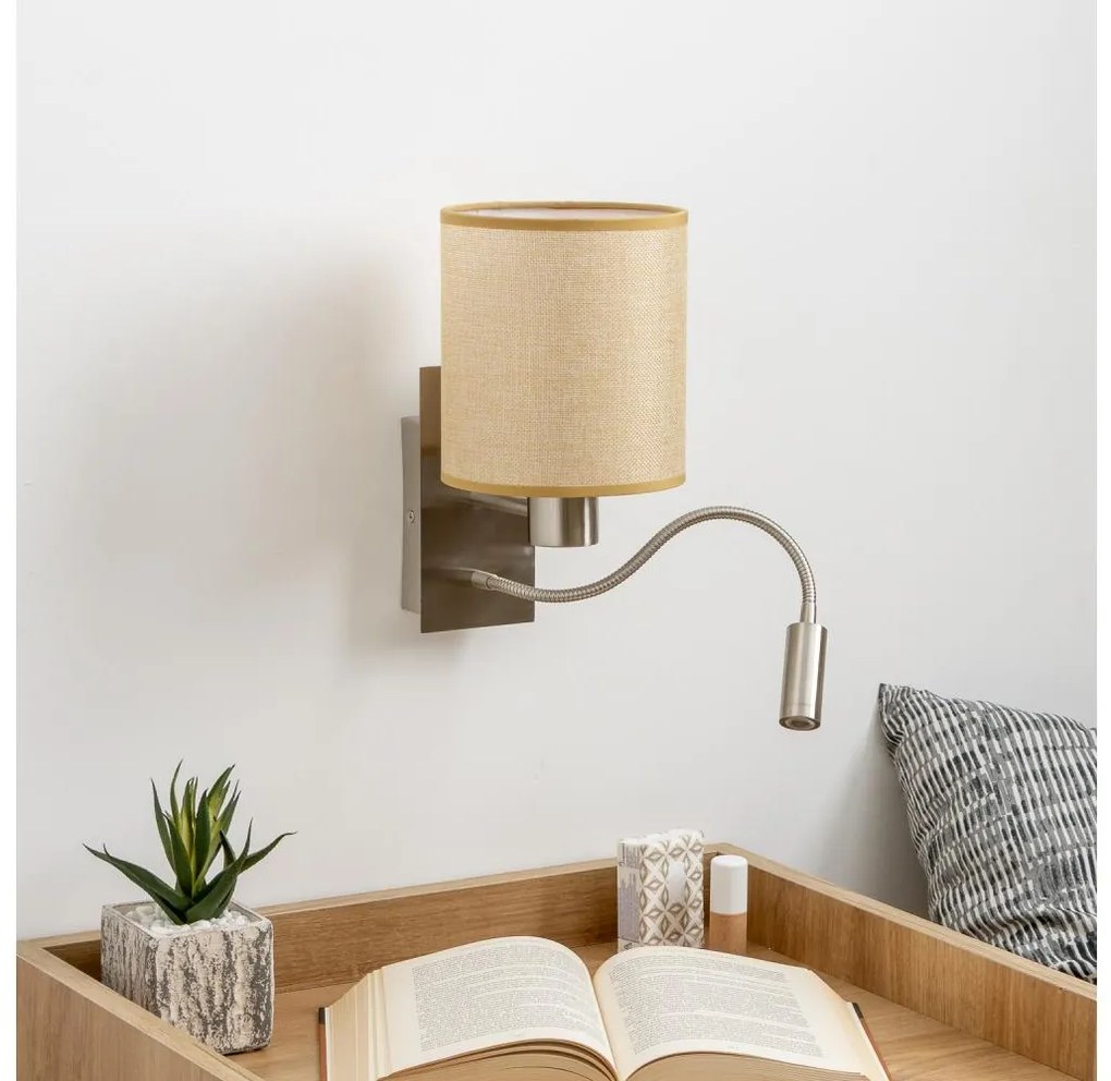 Brilagi - LED Kinkiet NUBILA 1xE27/25W/230V+LED/3W chrom/jasnobrązowy