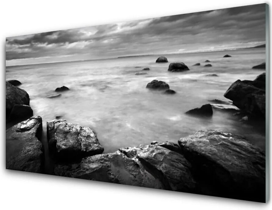 Panel Szklany do Kuchni Surowy Brzeg Oceanu