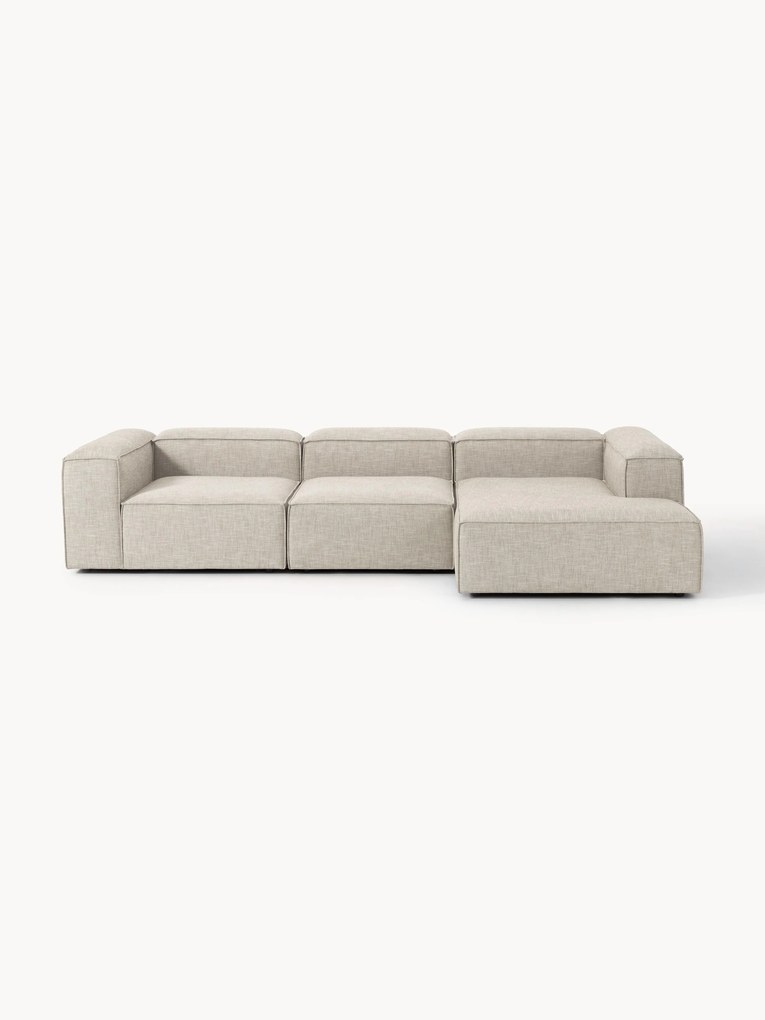 Narożna sofa modułowa z mieszanki lnu Lennon