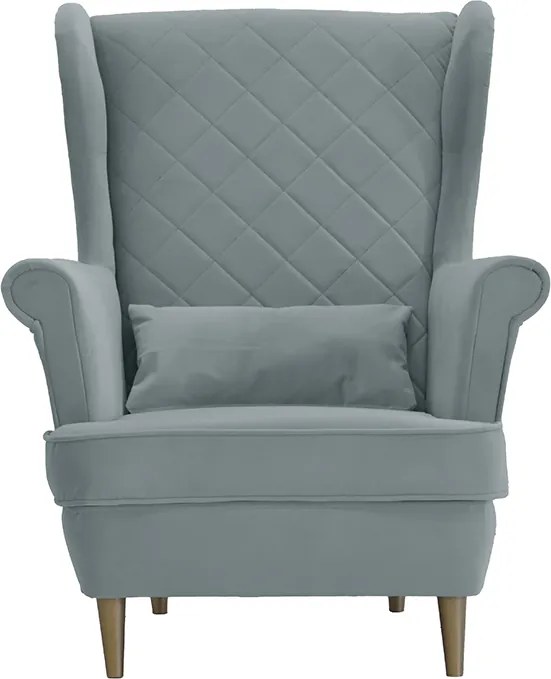 Fotel uszak skandynawski z podnóżkiem CLEO Żółty