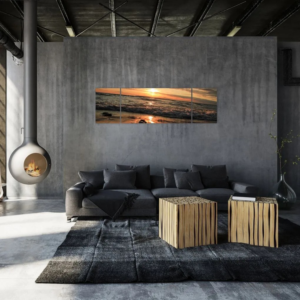 Obraz - Zachód słońca nad oceanem (170x50 cm)
