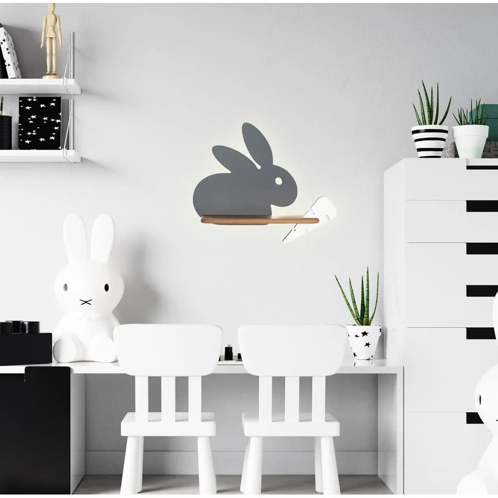 Szara lampa dziecięca Rabbit – Candellux Lighting