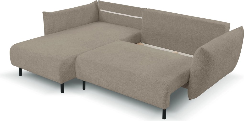Masseno Narożnik UNO z funkcją spania i pojemnikiem na pościel Narozniki L, Rozkładana sofa - Brązowy, ANTHOLOGY 20