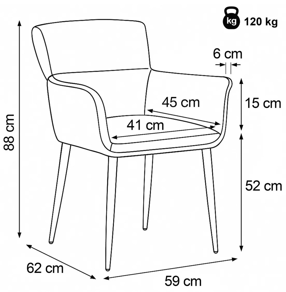 Zestaw krzeseł do jadalni DCH-J2159 GREY2, 2 szt.