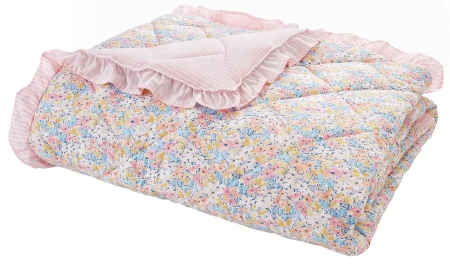 Różowa narzuta pikowana 220x230 cm Darcy Floral – Catherine Lansfield