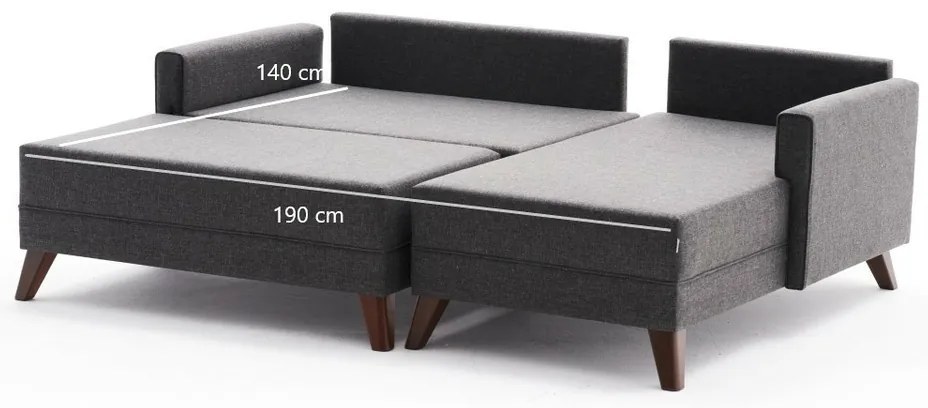 Narożnik rozkładany Bella Mini Right Anthracite