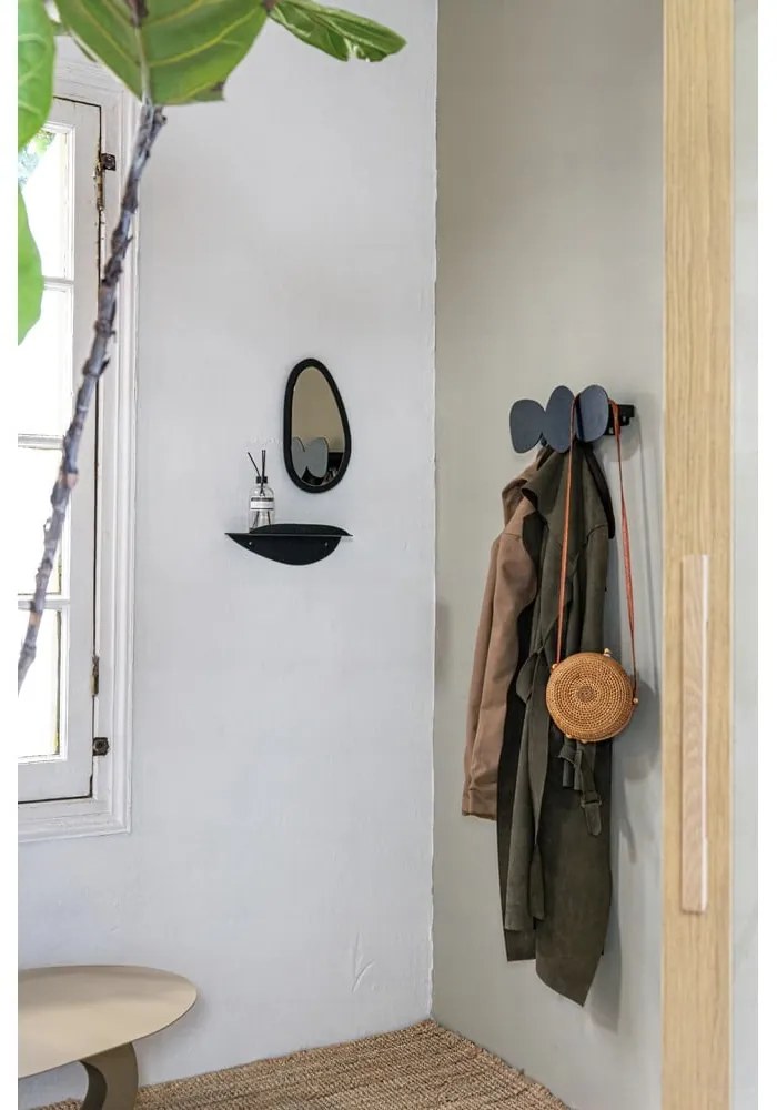 Czarny metalowy wieszak ścienny 35 cm Tumulo – Spinder Design