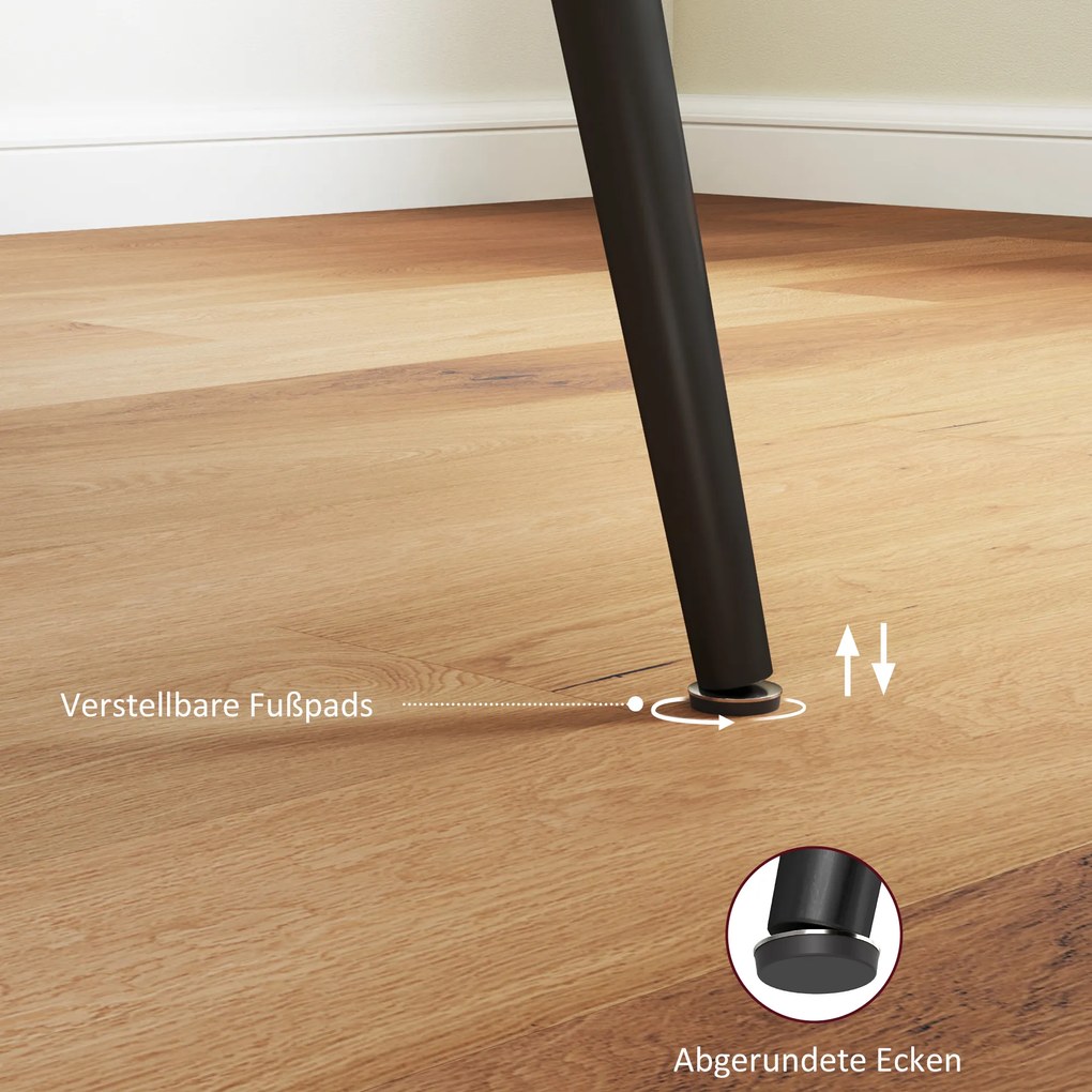 HOMCOM Rozkładany stół kuchenny dla 6-8 osób z solidnymi stalowymi nogami nowoczesny design | Aosom PL