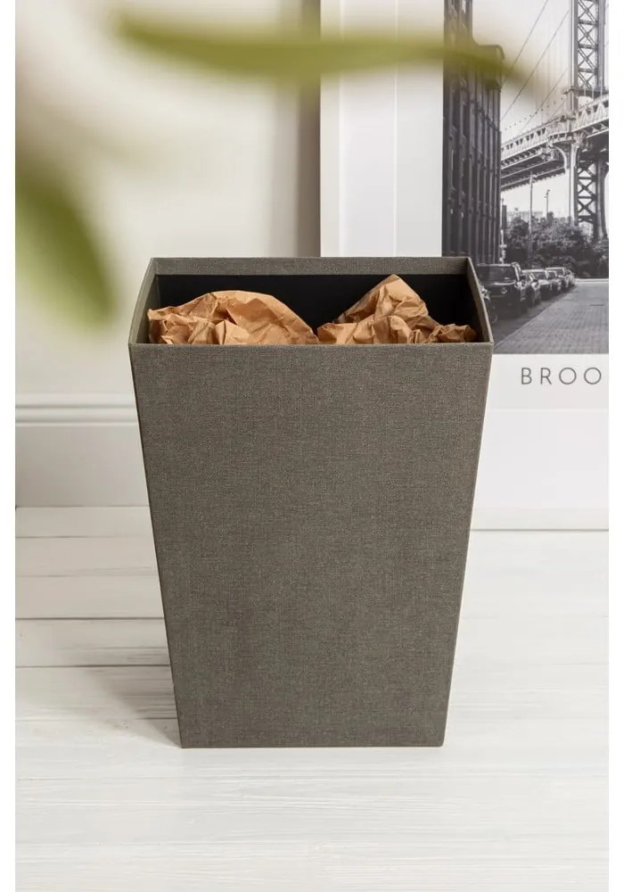 Szary biurowy kosz na śmieci Sofia Canvas Paper Laminate – Bigso