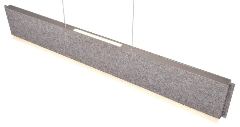 Szara lampa wisząca LED ze sterowaniem głosowym/mobilną aplikacją i tekstylnym kloszem Cicara – CINQUE