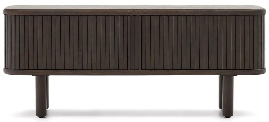 Ciemnobrązowa szafka pod TV w dekorze jesionu 120x50 cm Mailen – Kave Home