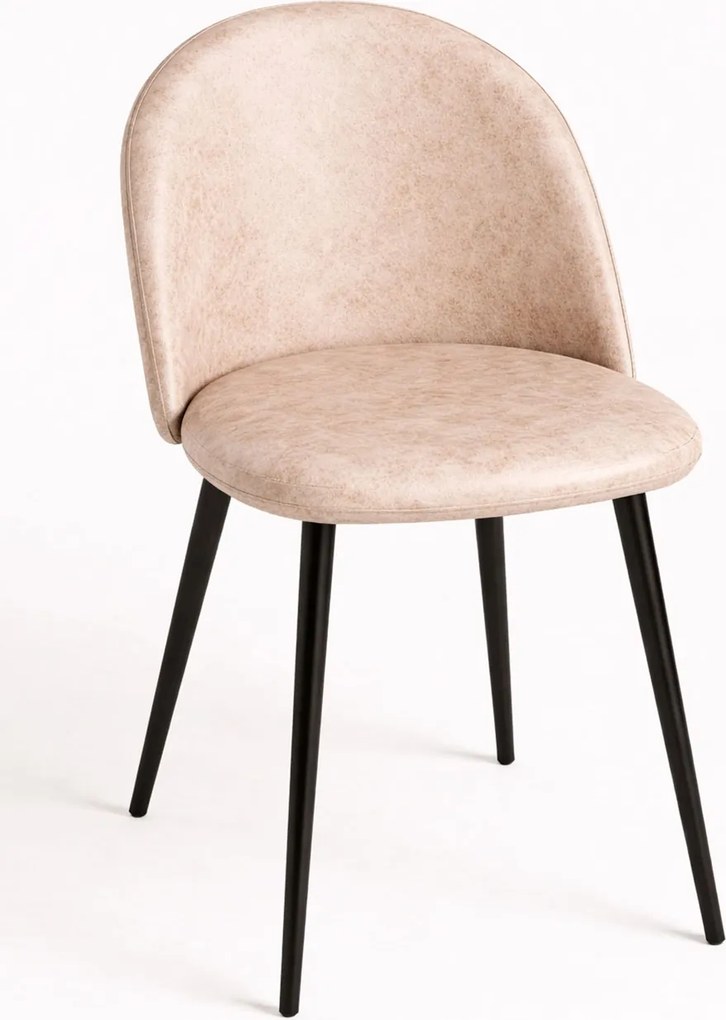 Czarne krzeso Teok w stylu vintage ze sztucznej skóry