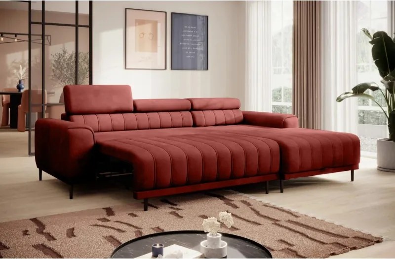 Narożnik CALDO S/MINI Prawostronny z funkcją spania wolnostojąca w tkaninie RUN AGAIN 55 WERSAL