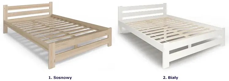 Białe drewniane łóżko z materacem 120x200 Lumok