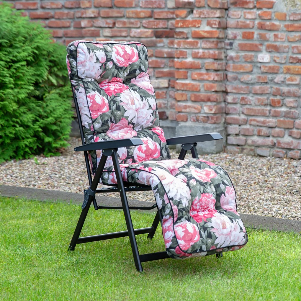 Fotel ogrodowy z podnóżkiem Lena Plus Black Edition A101-23PB PATIO