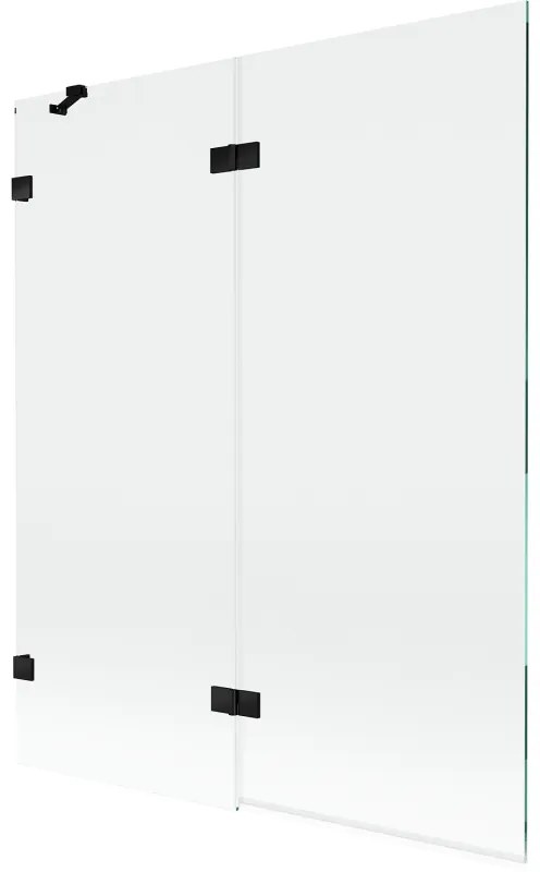 Mexen Lunar parawan nawannowy 2-skrzydłowy lewy 140 x 150 cm, transparent, czarny - 897-140-100-70-00-L
