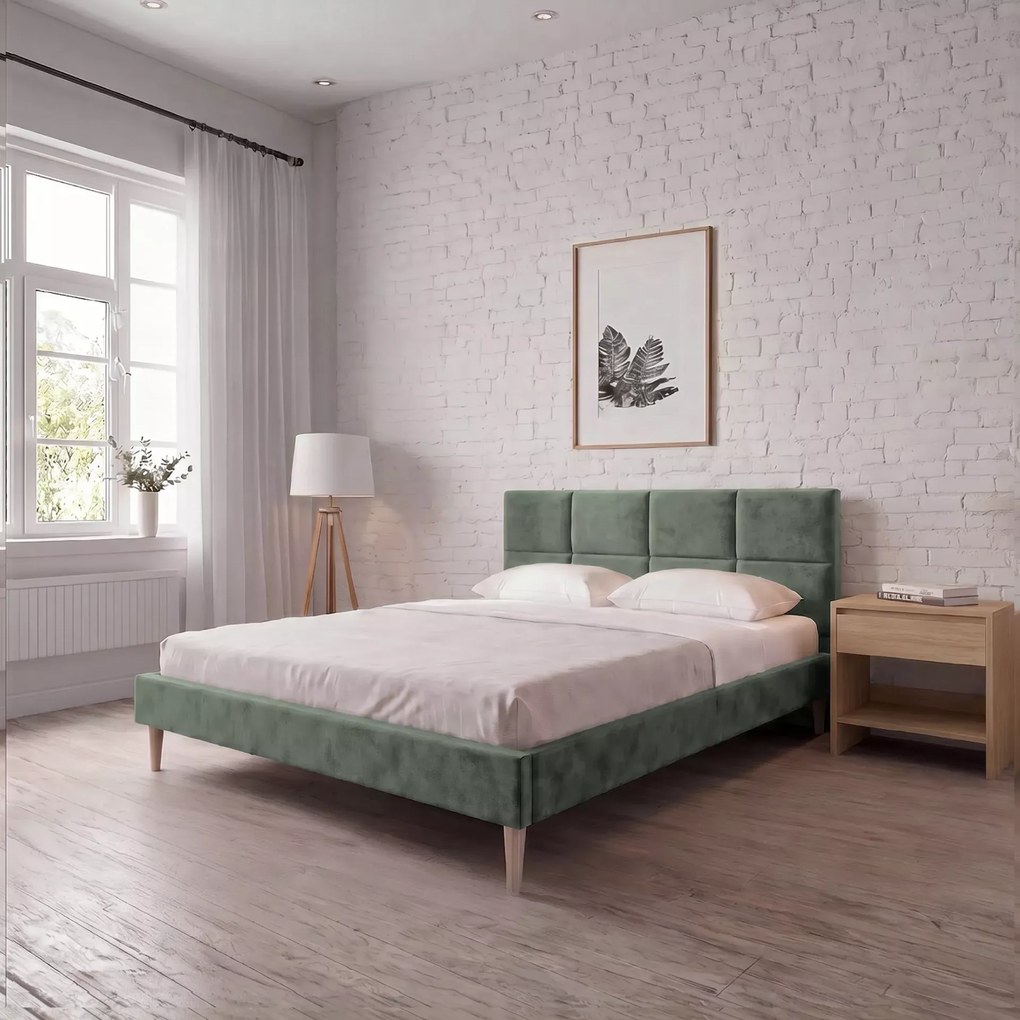 Łóżko E-Line Brik 180x200, Cloud 82 szary