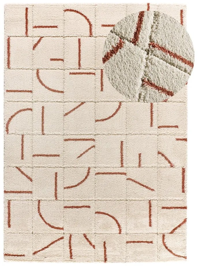 Ceglasto-kremowy dywan 160x230 cm Brenda – Universal