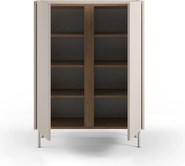 Kremowo-naturalna szafka w dekorze dębu 90x120x40 cm Lucile – Marckeric