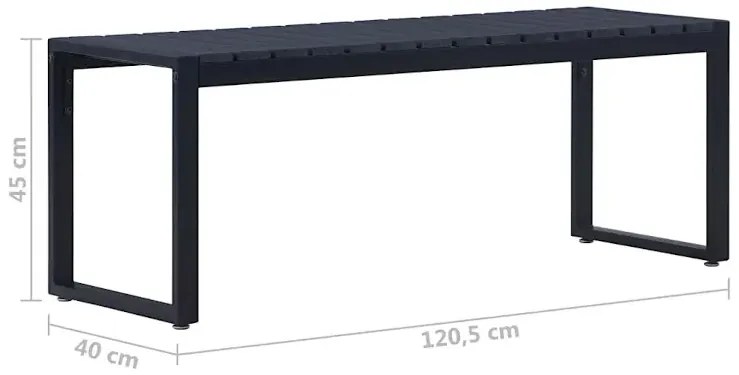 Czarna ławka ogrodowa 120,5 cm - Fordep
