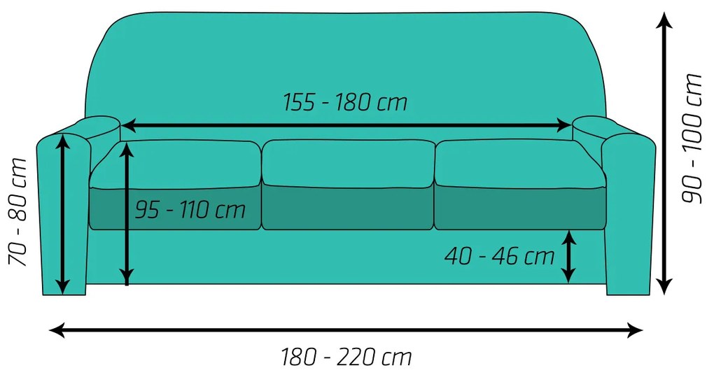4Home Multielastyczny pokrowiec na kanapę Comfort Plus niebieski, 180 - 220 cm, 180 - 220 cm