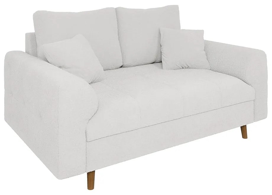 Biała sofa z materiału bouclé 150 cm Ariella – Ropez