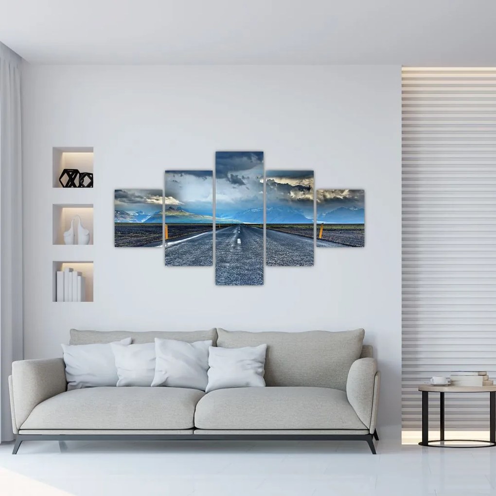 Obraz drogi podczas burzy (125x70 cm)