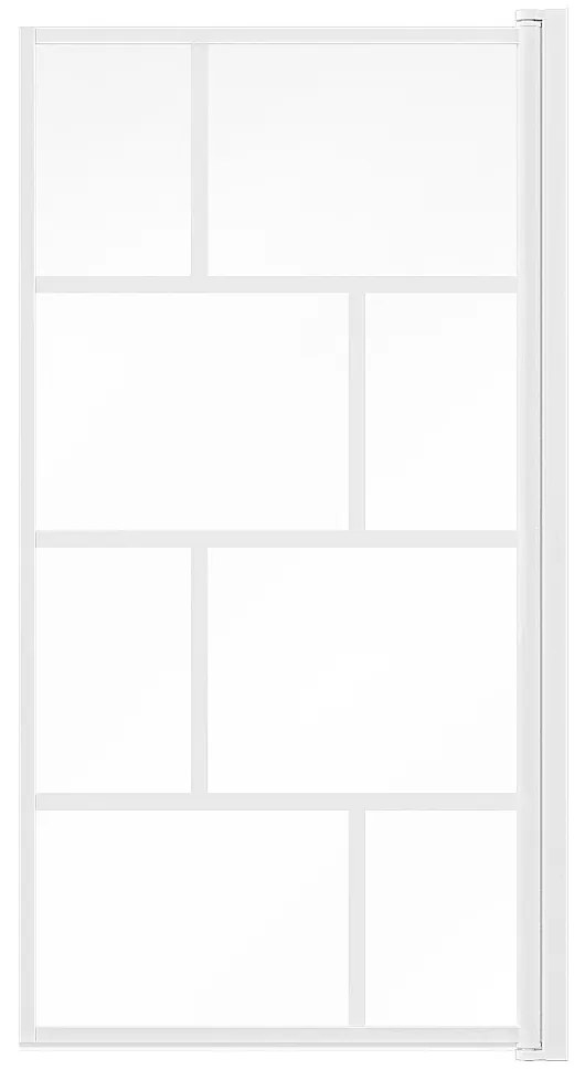 Parawan nawannowy obrotowy w stylu industrialnym - 70 x 140 cm - Biały mat - Szkło - RIVANON