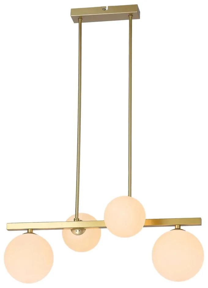 Lampa wisząca w biało-złotym kolorze ze szklanym kloszem Kama – Candellux Lighting
