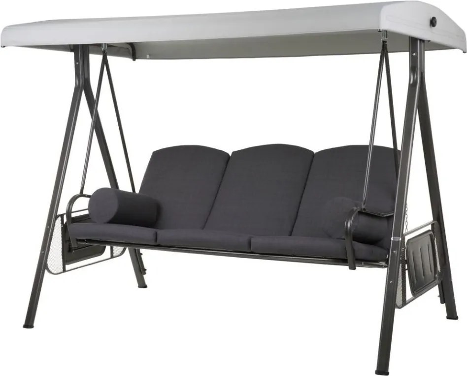 SALERNO Huśtawka ogrodowa, metalowa, szara