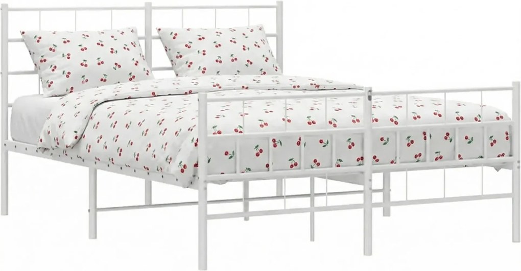 Białe podwójne łóżko z wezgłowiem 160x200 H1-M49