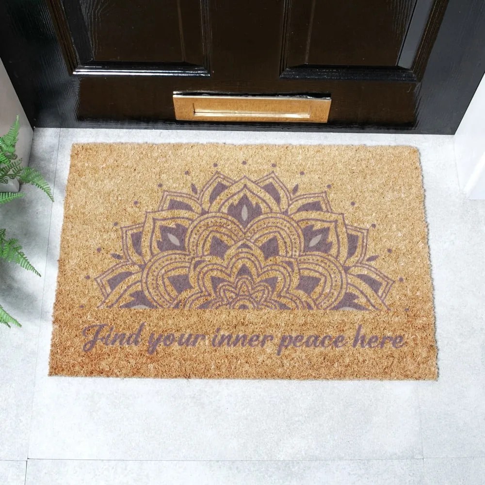 Wycieraczka z włókna kokosowego 60x90 cm Find Your Inner Peace – Artsy Doormats