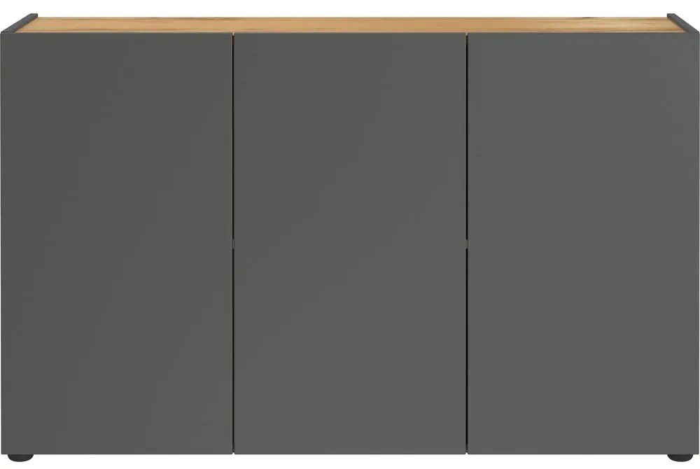 Antracytowa szafka w dekorze dębu 120x76x34 cm Adrano – Germania