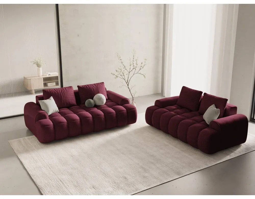 Bordowa sofa 200 cm Linz – Cosmopolitan Design