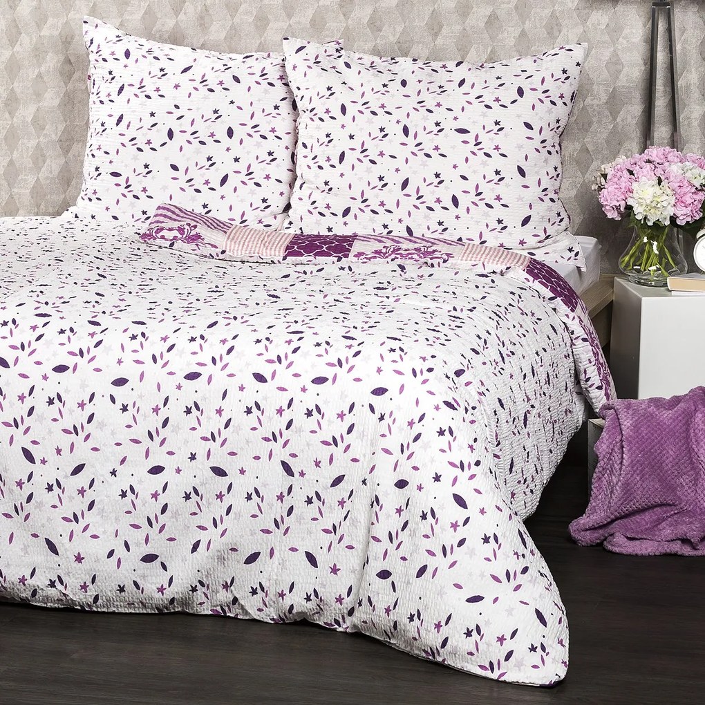 4Home Pościel z kory Patchwork violet, 140 x 220 cm, 70 x 90 cm