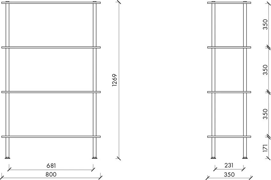 Regał w dekorze dębu w naturalnym kolorze 80x127x35 cm Teidi – noo.ma